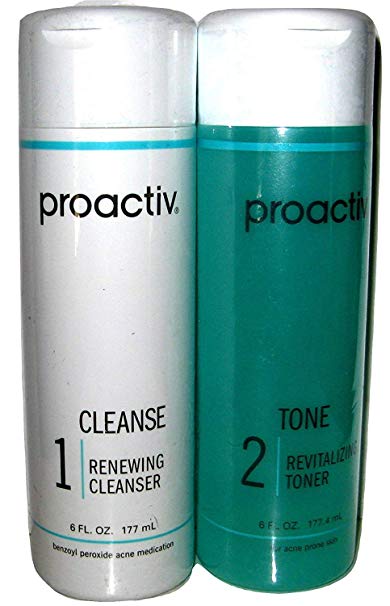2PC 90 day SET Proactive CLEANSE   TONE ( Renewing Cleanser   Revitalizing Toner ) - 6fl oz / 177mL