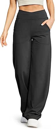 G4Free Petite/Regular/Tall Women Wide Leg Yoga Pants with Pockets Dress Pants Loose Casual Work Trouser Lounge Pants