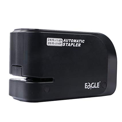 Eagle Electric Stapler-Heavy Duty Automatic Stapler, 20 Sheet Capacity, Battery or AC Powered, Black