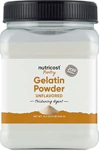 Nutricost Gelatin Powder (1 Pound) - Pantry. Thickener for use in Baking, Cooking, or Smoothies