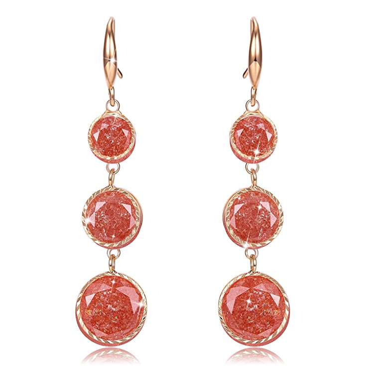 Cyber-Monday-Deals-Incaton Round Extended Dangle Crystal Earrings Christmas Jewelry Gifts for Women