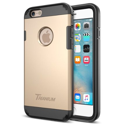 iPhone 6s Case, Trianium [Duranium Series] Ultra Protective Case with Built-in Screen Protector for Apple iPhone 6 6S [Champagne Gold] [Lifetime Warranty] Shock-Absorbing Bumper Hard Cover Cases