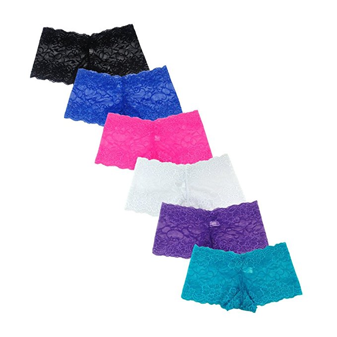 Pack 6 : Panties Underwear Hipster Panties Sexy Lace Briefs for Women