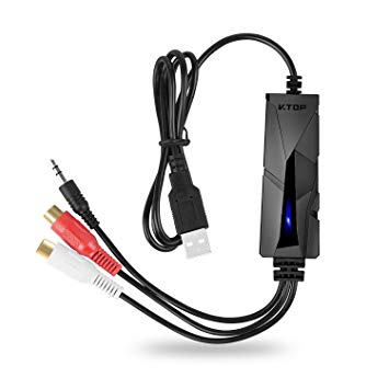 VTOP USB Audio Capture Card/Grabber/Recoder Device - Capture Audio from FM Radio/Turntable/Vinly Recorders to MP3 CD via PC Mac iMac (Cassette Tape to MP3 Converter)
