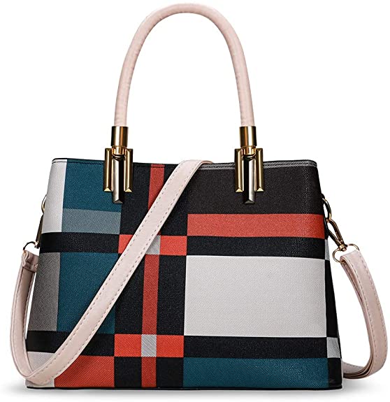 TIBES Handbags for Women Ladies Tote Shoulder Bags Satchel Top Handle Satchel Purse in Pretty Color Combination