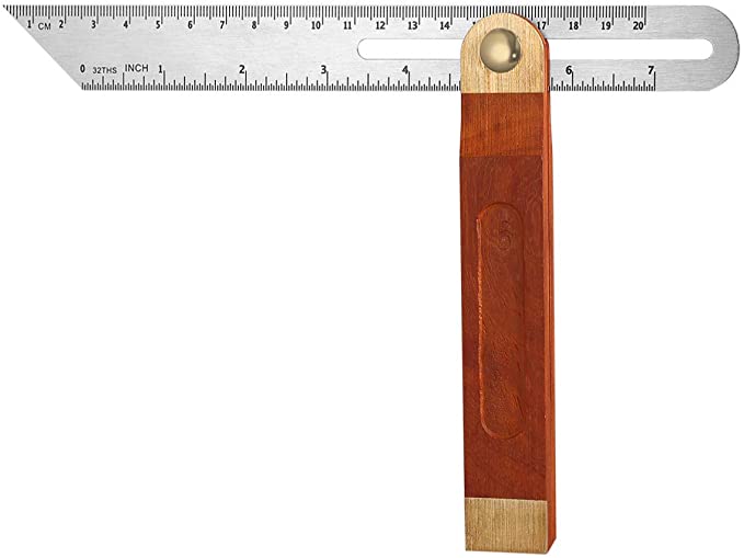 DOITOOL 1PCS 9 Inch Sliding T-Bevel Gauge Woodworking T Bevel Angle Finder with Hardwood Handle and Metric Marks