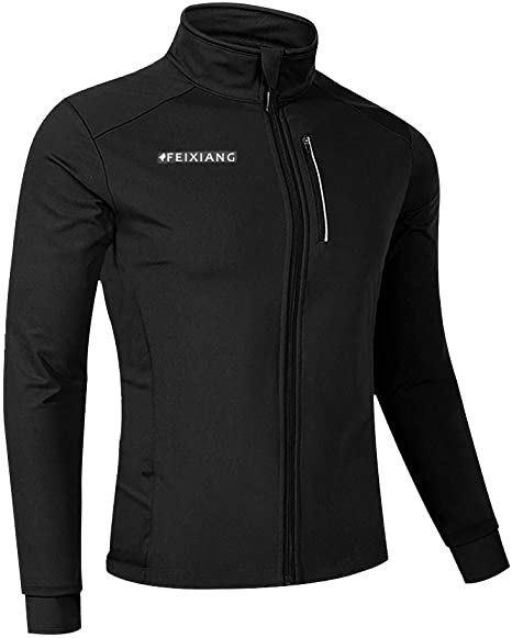 Men's Cycling Bike Jackets, Winter Thermal Windproof Softshell Coat Sports Running Bicycle Reflective Breathable Windbreaker