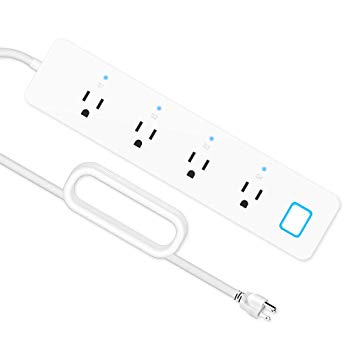 LINGANZH Smart Wi-Fi Power Strip Surge Protector Extension Socket, Individually Control Timing Function with iOS Android Smartphone Tablet, Compatible with Amazon Alexa and Google Home (White)