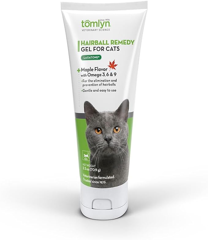 Tomlyn Hairball Remedy Gel for Cats, Maple Flavored, (Laxatone) 4.25 oz