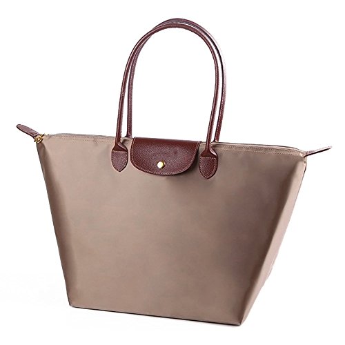 KARRESLY Women's Nylon Travel Foldable Shoulder Bags Hobo Beach Bag Tote Handbag