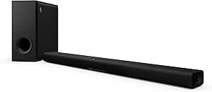 YAMAHA - True X BAR 50A Sound Bar with Dolby Atmos, Wireless Subwoofer and Alexa Built-in – Black