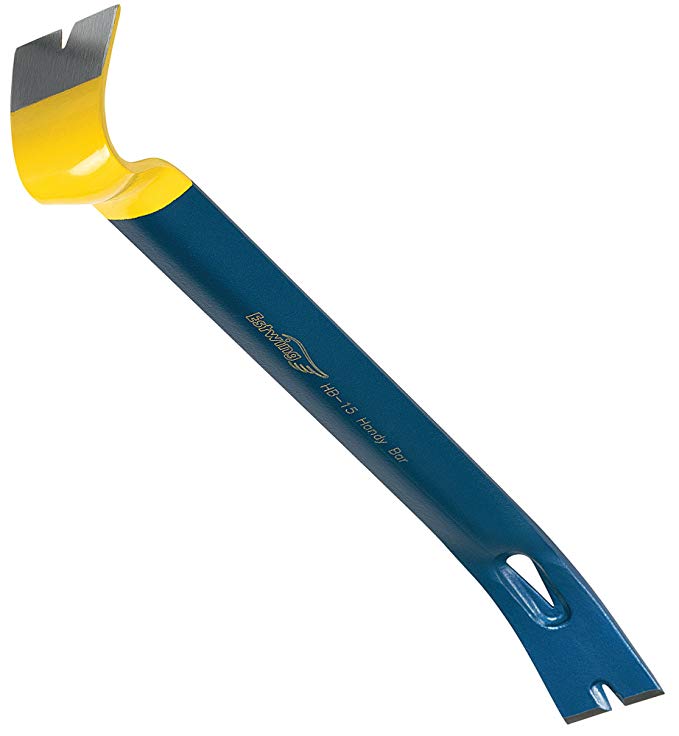 Estwing Handy Bar Nail Puller - 15" Pry Bar with Wide, Thin Blade & Forged Steel Construction - HB-15