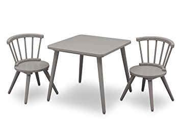 Delta Children Windsor Table & 2 Chair Set, Grey