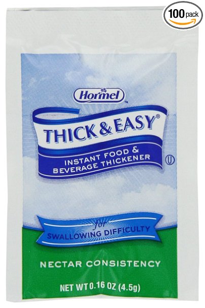 Hormel Thick & Easy Instant Food Thickener (Nectar Consistency), 0.16-Ounce Packets (Pack of 100)