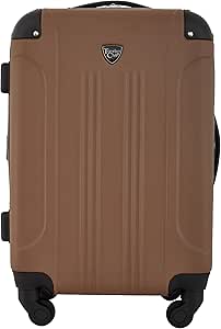 Travelers Club Chicago Hardside Expandable Spinner Luggage, Rum Caramel, 20" Carry-On