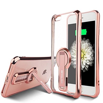 iPhone 7 Plus Case With Kickstand, 360 degree Rotatable Stand Slim-Fit Soft TPU Crystal Protective Clear Phone Case Cover for Apple iPhone 7 Plus - Rose Gold (Glitter)