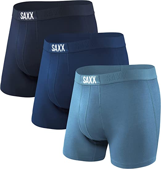 SAXX Men's Underwear - Vibe Super Soft Boxer Briefs with Built-in Pouch Support - Underwear for Men, Pack of 3