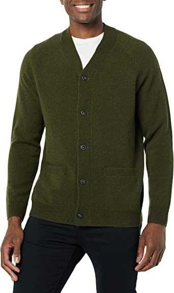 Goodthreads Men's Lambs Wool V-Neck Cardigan Sweater