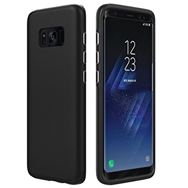 Samsung Galaxy S8 Case, EasyAcc Armor Design Protective Hard Back Shell Cover Dual Layer Protection Shockproof Bumper Case for Samsung Galaxy S8 5.8’’ ---- Black