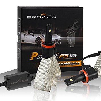 BROVIEW P5 H8 H11 H9 2-Cree-XML2 6500K White 5000LM Low Beam Headlight-2 Yr Warranty - (2pcs/set)