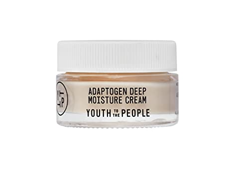 Youth To The People Adaptogen Deep Moisture Cream Mini Size - Calming   Hydrating Face Cream with Pentapeptide, Rhodiola   Reishi Mushroom - No Mineral Oil - Clean Skincare (0.5oz)