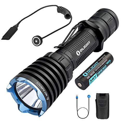 Olight® Warrior X 2000 Lumens Rechargeable Tactical Flashlight with 1 x RWX Magnetic Remote Pressure Switch Tactical Light Kit