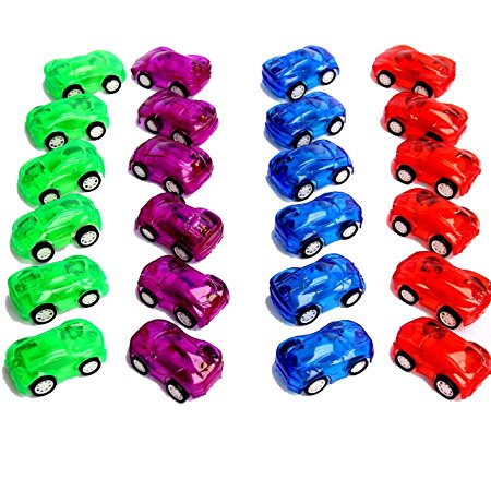 Dazzling Toys 2" Pull Back & Let Go Racer Cars - Pack of 24 Cars - Assorted C...