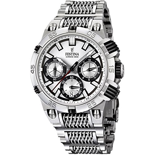 Festina Chrono Bike 2014 Men's Quartz Watch with Silver Dial Chronograph Display and Silver Stainless Steel Bracelet F16774/1