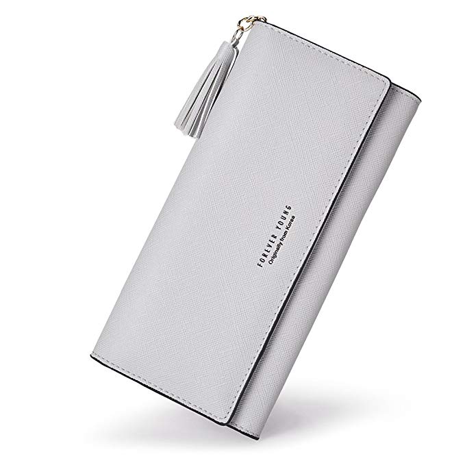 Wallets for Women Slim Leather Billfold Clutch Fashion Ladies Credit Card Holder with Removable Card Slot