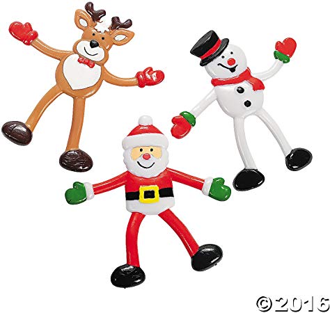 Christmas Holiday Character Bendables, Pack of 12