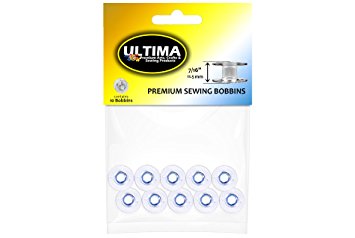 Ultima Premium Sewing Machine Bobbins - Style SA-156 Bobbins for Brother, Singer, Babylock, Janome, Kenmore & Other Sewing Machines (10 Bobbins)