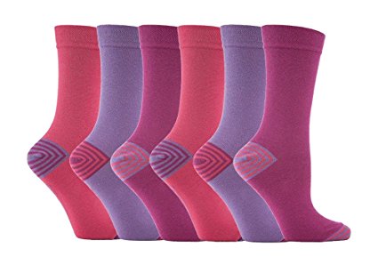 Jennifer Anderton - 6 Pack Womens Colorful Patterned Soft Top Cotton Crew Socks