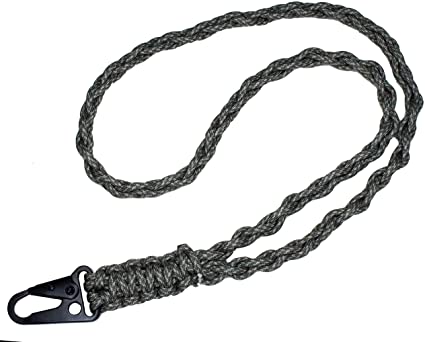 Exoticdream Military Grade Heavy Duty Paracord Lanyard Necklace Keychain Whistles Wrist Strap Parachute Rope Badge Cellphone Waterproof Holder Metal HK Clip Hook Outdoor Survival Men (ACU camo)
