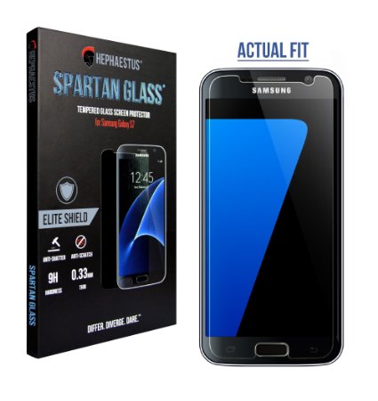 Hephaestusreg SPARTAN GLASSreg 9H Tempered Glass Anti-Scratch Shatter-Proof 90 FIT Screen Protector for Samsung Galaxy S7