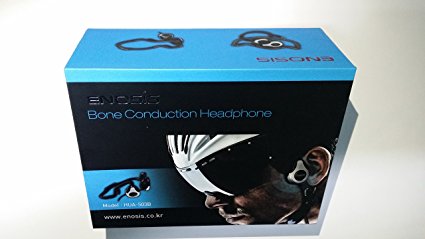 ENO-ABLK Open Ear Bone Conduction Headphones with Microphone, Sports, Outdoor, Biking, Running, Activity, Safety (Black)