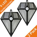 2 Pack InaRock Large Size Solar Energy Powered Outdoor Landscape Lamp Motion Sensor Solar Flood Wall Lights - Weatherproof - Christmas Holiday Party Lights -Nickel Metal Hydride Battery