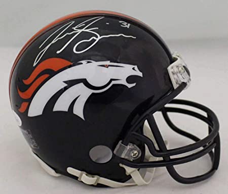 Justin Simmons Autographed Denver Broncos Mini Helmet JSA