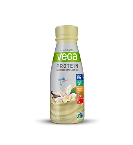 Vega Protein Nutrition Shake, Ready to Drink, Vegan, Gluten Free, Vanilla, 11floz, 12 Count