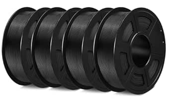 SUNLU PETG Filament 1.75mm 4KG Bundle, Less Stringing and Good Layer Adhesion, Individually Vacuum Packed, 3D Printer Filament 4kg, 1kg per Spool, Pack of 4, 4 Colors, Black Black Black Black