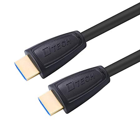 DTECH Slim 10 ft HDMI Cable High Speed 1080p 2k at 144 Hz 3D Male to Male Type A Cord with Gold Plated Connector - 1 Pack