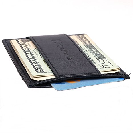 Alpine Swiss Men's Leather RFID Blocking Cash Strap Minimalist Wallet Money Clip