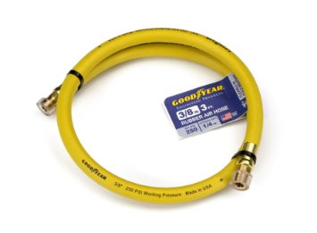 Goodyear EP 46508 3/8-Inch by 3-Feet 250 PSI Lead-In Rubber Air Hose with 1/4-Inch MNPT Ends