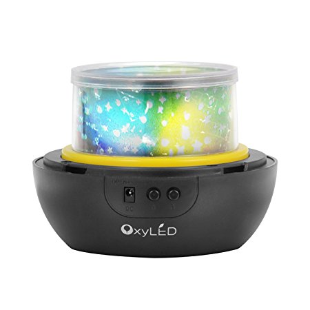 OxyLED Projector Night Light/Atmosphere Lamp/Ambient Light, 6 Light Modes & 5 Themes Projection Lamp for Halloween/Christmas/Birthday/Starry Sky/Sea World