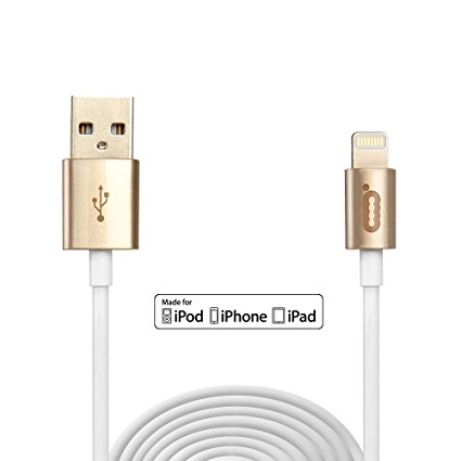 Apple MFi Certified 5ft (1.5M) Charging Lightning 8pin to USB Charge and Sync Cable for iPhone 5/5c/5s/6/6s/7/Plus/iPad Mini/Air/Pro（Gold）