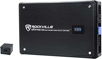 Rockville Krypton-M3 4000w Max/1000w RMS Mono 1 Ohm Car Amplifier Amp Remote