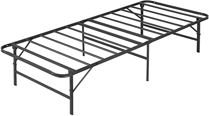 VECELO 14 Inch Foldable Metal Platform Bed Frame with Tool-Free Assembly,Hold up to 300lbs,No Box Spring Needed/Quiet Noise Free/Easy Assembly,Black