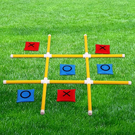 OTTARO Giant Tic Tac Toe Game Outdoor Indoor for Family, Outdoor Bean Bag Toss Game for Adults and Kids(3ft x 3ft)