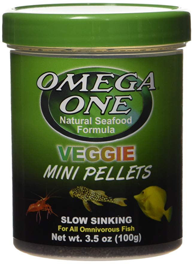 Omega One Veggie Mini Pellets Slow Sinking Fish Food 3.5oz