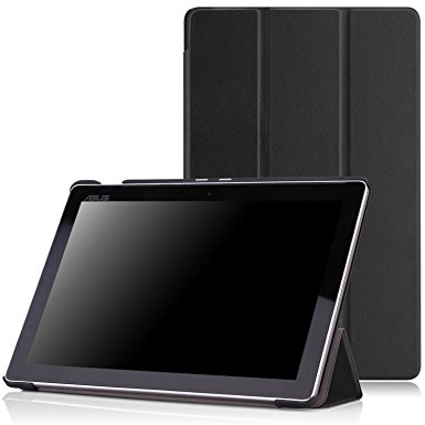 MoKo ASUS ZenPad 10 Case - Ultra Compact Slim Lightweight Smart Shell Stand Cover Case With Auto Wake / Sleep for ASUS ZenPad Z300C/ Z300M/ Z301M/ Z301ML/ Z301MFL 10.1" Tablet, BLACK