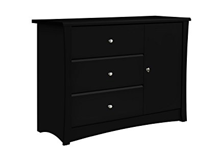 Storkcraft Crescent 3 Drawer Combo Dresser, Black